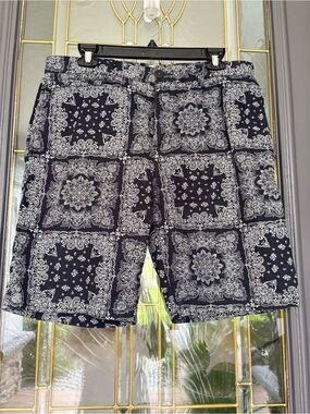 Haroshi Kato Men’s Navy Bandana Print Shorts